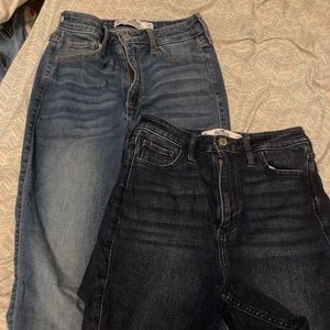 size 1  lot of 2 curvy ultra high rise hollister skinny jeans w 25 l 28